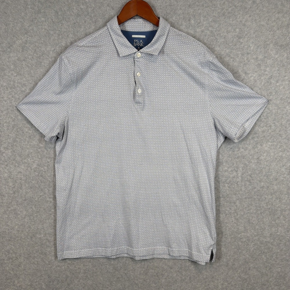 Jos. A. Bank Tailored Fit Polo Men's XL 100% Cotton Blue AOP